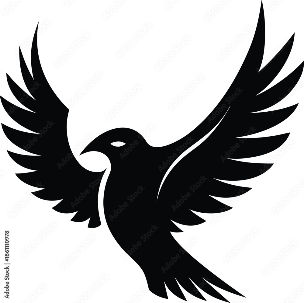 Fototapeta premium A vector illustration depicting a bird in flight created with adobe illustrator