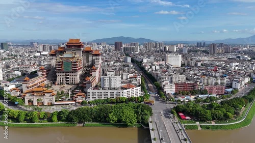 Yulin Guangxi Aerial View - Traditional Temple Palace in Modern City