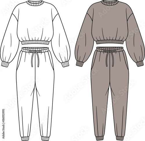 Technical fashion flat sketch of men's button down shirt in solid white and striped patterns with front and back views