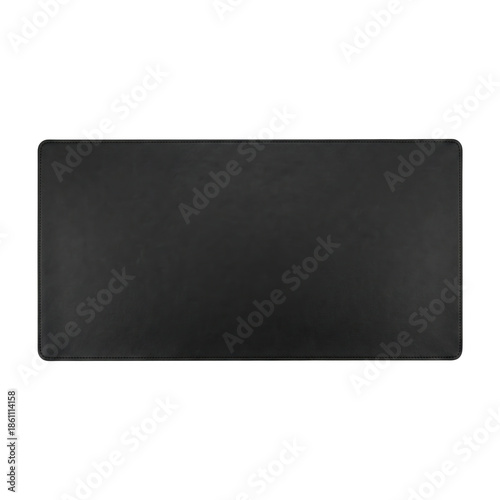 Billede på lærred Black rectangular leather desk mat or mouse pad
