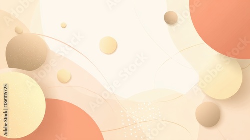 Abstract background with soft pastel circles and flowing lines, creating a modern and soothing design for various creative projects and digital uses