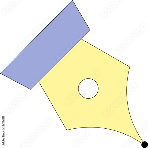 Fountain pen nib icon vector.Pen nib icon .fountain pen tool icon. vector element can be used for nib feather pen designed concept from education collection .Fountain pen nib glyph vector, sign, symbo