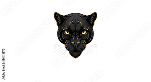 Powerful Black Panther Head Fierce Predator Symbol Strength Power Wild Animal Design