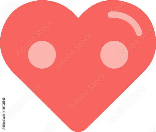 cute heart character with face for valentine and love design