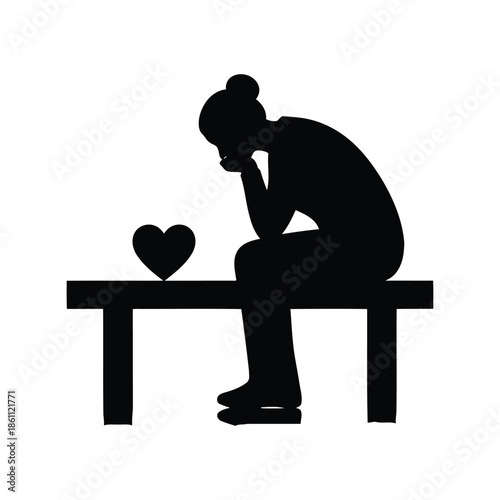 Heartbreak Silhouette: Grieving Character in Emotional Distress