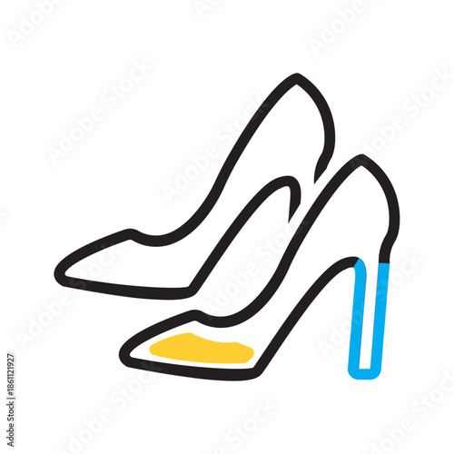 Vector multi color icon for Heels