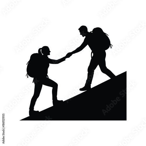 Couple Climbing Together: Adventure, Support, and Teamwork