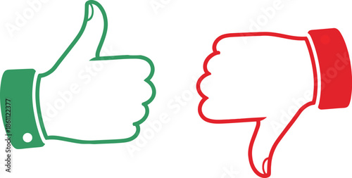 Thumbs Up and Thumbs Down Vector. Icons. Vector