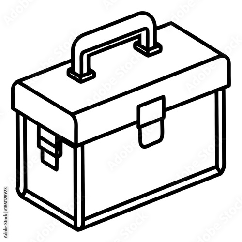 Toolbox line art vector