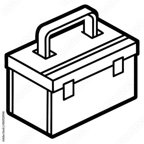Toolbox line art vector