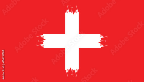 Red rectangle with white cross vector icon. hospital icon. Hand-drawn black plus sign icon with a rough brushstroke texture, isolated on a white background. 