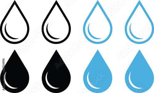 Black and blue water drop liquid fluid