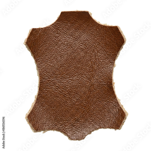 Tableau sur toile Natural brown leather swatch with characteristic pelt shape