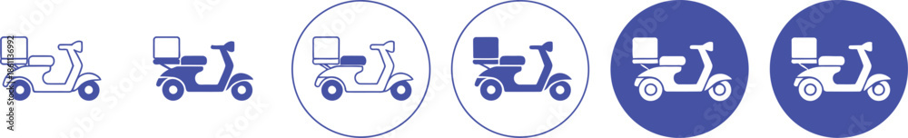 Fototapeta premium Scooter in varying sizes and styles moped delivery
