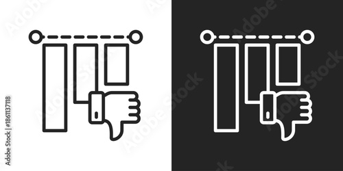 negative feedback Icon In Black And White Line Style