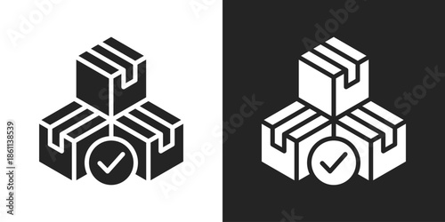 inventory Icon In Black And White Glyph Style