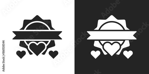 loyalty Icon In Black And White Glyph Style