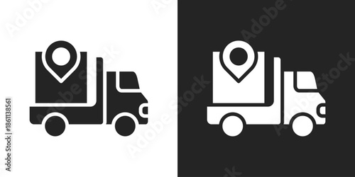 tracking Icon In Black And White Glyph Style