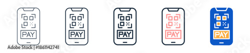 Online Payment different style icons set vector illustration. 