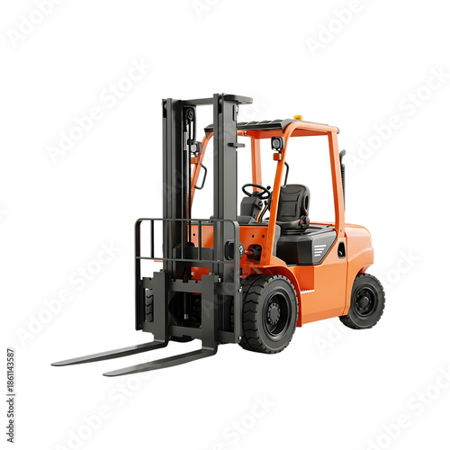 Industrial forklift isolated on transparent background