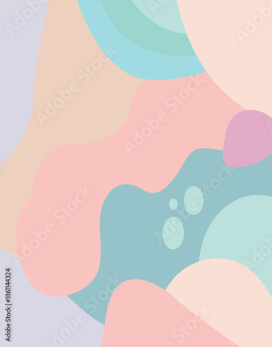 Pastel abstract organic shapes background