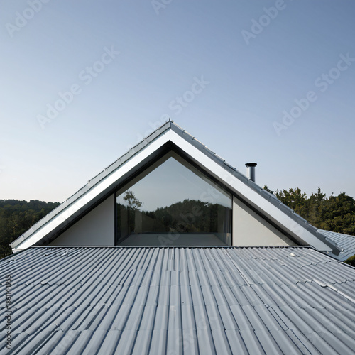 Wallpaper Mural Moderne Architektur mit spitzem Dach und großem Fenster - Hausbau und Design Torontodigital.ca