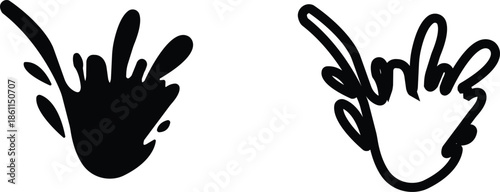 water drop ion icon set in flat and line style, liquid droplet and hydration symbol collection with aqua, fluid and moisture concepts, minimal monochrome vector graphic group