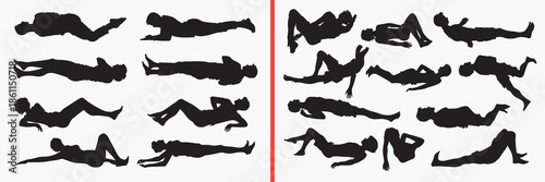 falling people silhouette vector, jumping human black silhouettes, motion action illustration set, free fall outline art, dynamic body vector collection, extreme movement icon set, action clipart silh