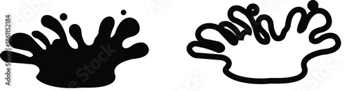 water drop ion icon set in flat and line style, liquid droplet and hydration symbol collection with aqua, fluid and moisture concepts, minimal monochrome vector graphic group