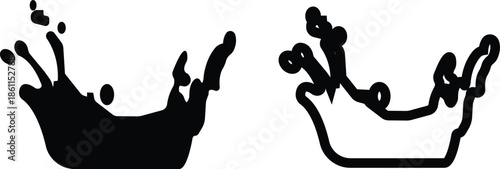 water drop ion icon set in flat and line style, liquid droplet and hydration symbol collection with aqua, fluid and moisture concepts, minimal monochrome vector graphic group