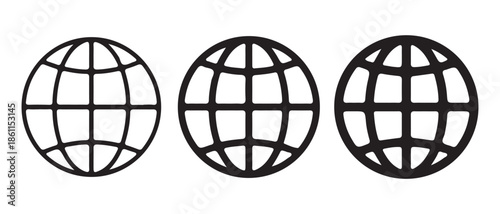 Globe Icon vector illustration, Go to web symbol icon, www symbol, Web icon, website, homepage icon set, earth clip art, globe symbol isolated white background