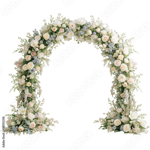 Flower Arch Decoration in a Garden for a Wedding Event in Spring