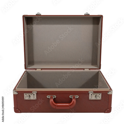 Open Suitcase on a Plain Background With No Contents or Clothing Visible
