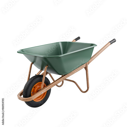 Garden Wheelbarrow With Metal Frame and Rubber Tire for Outdoor Tasks