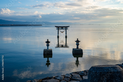 永尾剱神社の海中鳥居の風景（宇城市）
