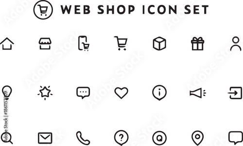 Set of web shop icons, website, HP, online store, online shopping