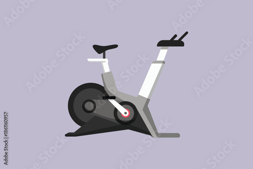 Static Bicycle Gym Property. Gym property Concept. Colored flat vector illustration isolated