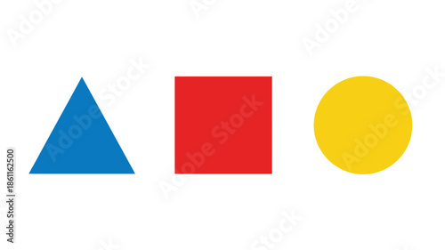 Simple geometric shapes in primary colors a striking visual silhouette