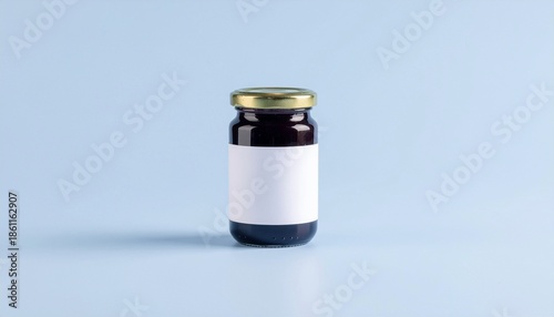 Blueberry Jam Jar Mockup with Blank Label