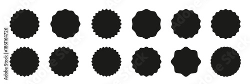  set of black and white shapes that are arranged in a circle