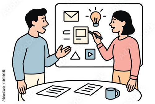 ui ux designers collaborating on app interface design prototype