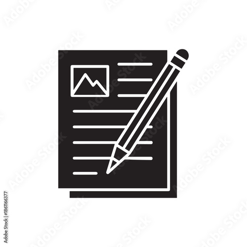 Writing essay glyph icon
