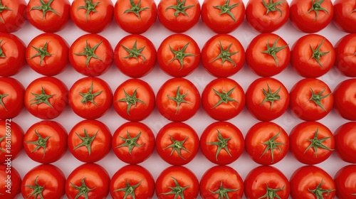 Array of fresh tomatoes