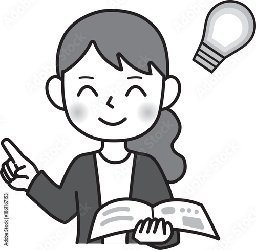 説明をする女性　教師　ふき出し　コメント