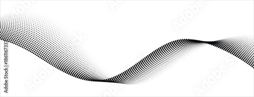 dotted wave line pattern black halftone undulate