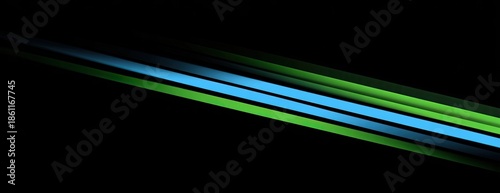 Diagonal composition of three vibrant lines against a deep black background, creating a dynamic design