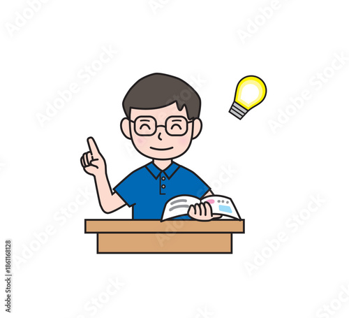 解説をする男性・吹き出し・コメント・先生