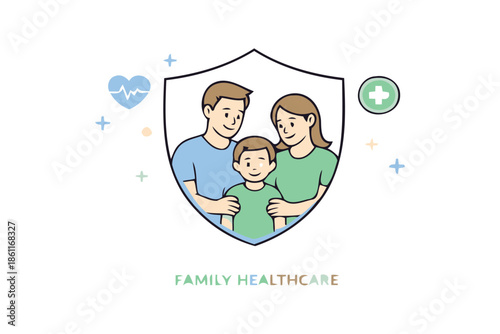 family healthcare protection shield for parents and child