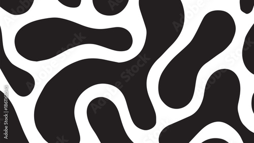 Dynamic Abstract Liquid Blob Pattern - Seamless Monochromatic Background Design