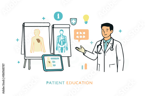 patient education concept with doctor explaining anatomy